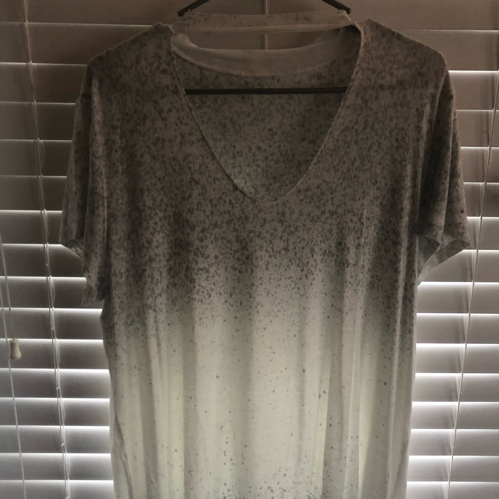 White and splattered painted shirt